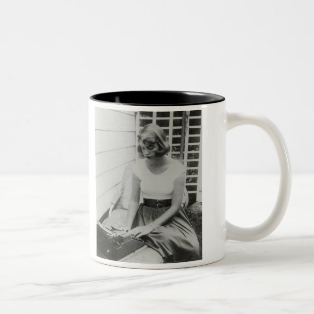 Café Em Dois Tons Caneca do Dois-Tom da máquina de escrever de (Direita)