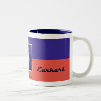 Café Em Dois Tons Caneca do Dois-Tom de Amelia Earhart