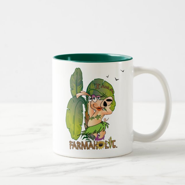 Café Em Dois Tons Caneca do Dois-Tom de Miz ChaCha (2 tomados (Direita)