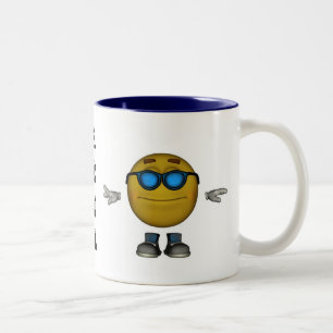 Café Em Dois Tons Caneca do Emoticon de KEWL