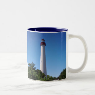 Café Em Dois Tons Caneca do farol de Cape May