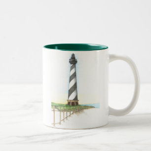 Café Em Dois Tons Caneca do farol de Hatteras do cabo