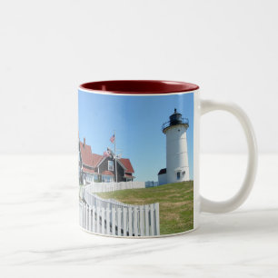 Café Em Dois Tons Caneca do farol de Nobska