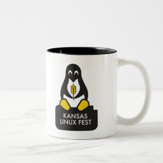 Café Em Dois Tons Caneca do Fest de Kansas Linux