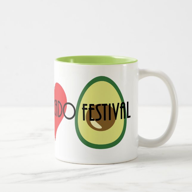 Café Em Dois Tons Caneca do festival do abacate de Florida (Direita)