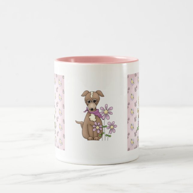 Café Em Dois Tons Caneca do filhote de cachorro (Centro)