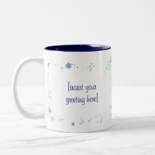 Café Em Dois Tons Caneca do floco de neve do inverno (customizável)
