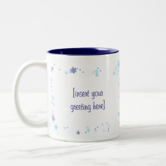 Café Em Dois Tons Caneca do floco de neve do inverno (customizável)