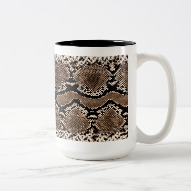 Café Em Dois Tons Caneca do impressão da pele de cobra (Direita)