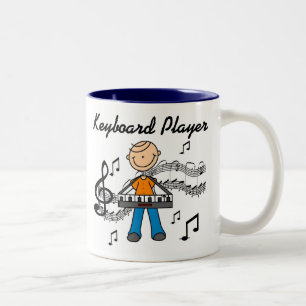 Café Em Dois Tons Caneca do jogador de teclado