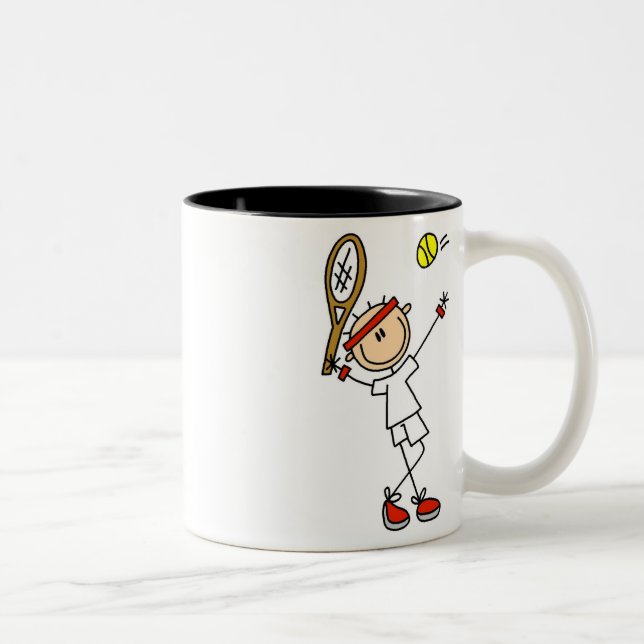 Café Em Dois Tons Caneca do jogador de ténis do menino (Direita)