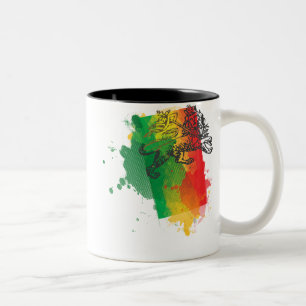 Café Em Dois Tons Caneca do leão de Jamaica Zion