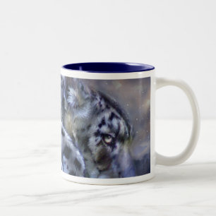 Café Em Dois Tons Caneca do leopardo de neve