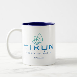 Café Em Dois Tons Caneca do logotipo de Tikun
