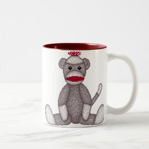 Café Em Dois Tons Caneca do macaco da peúga de Lura
