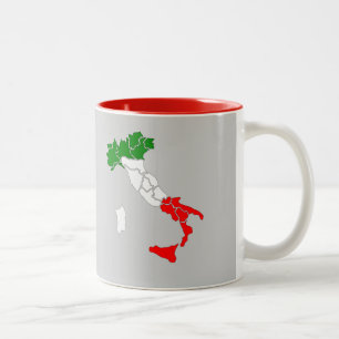 Café Em Dois Tons Caneca do mapa de Italia