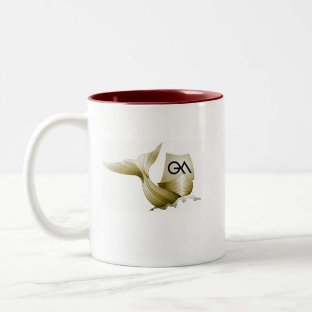 Café Em Dois Tons Caneca do marrom do selo de GAM (Esquerda)