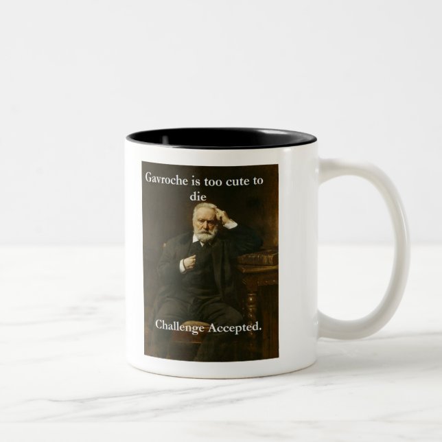 Café Em Dois Tons Caneca do meme de Gavroche "Hugo" (Direita)