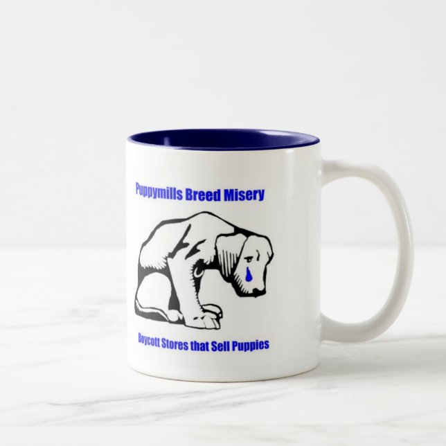 Café Em Dois Tons Caneca do moinho do filhote de cachorro (Direita)
