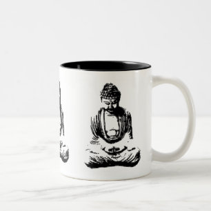 Café Em Dois Tons Caneca do Monochrome de Buddha