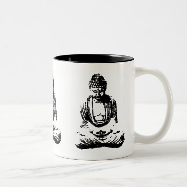 Café Em Dois Tons Caneca do Monochrome de Buddha (Direita)