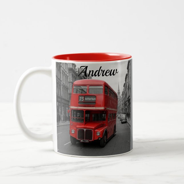 Café Em Dois Tons Caneca do ônibus vermelho de Londres (Esquerda)