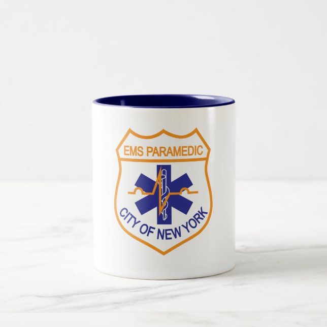 Café Em Dois Tons Caneca do paramédico de NYC EMS (Centro)
