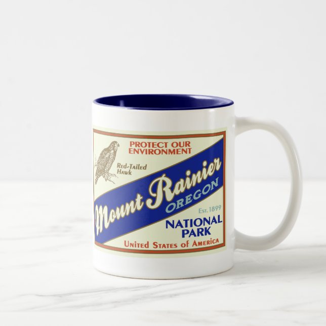 Café Em Dois Tons Caneca do parque nacional de Monte Rainier (Direita)