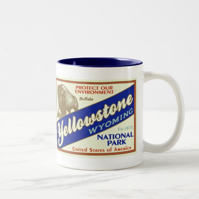 Café Em Dois Tons Caneca do parque nacional de Yellowstone (Direita)