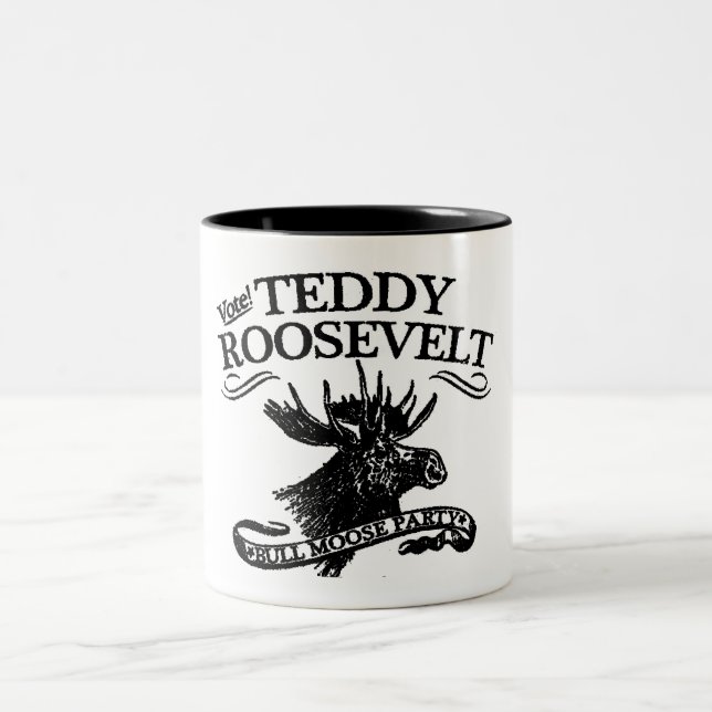 Café Em Dois Tons caneca do partido de alces de touro (Centro)