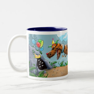 Café Em Dois Tons Caneca do partido de T-Rex