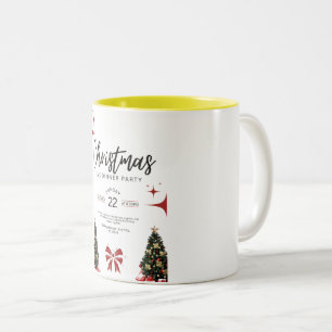Café Em Dois Tons Caneca do Partido Jante da Árvore de Natal Verde