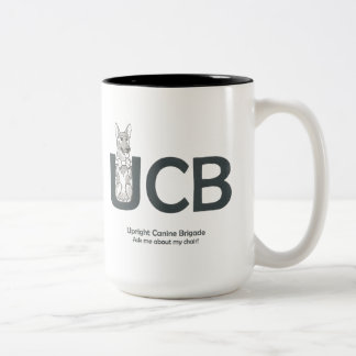 Café Em Dois Tons Caneca do pastor alemão das raças de UCB