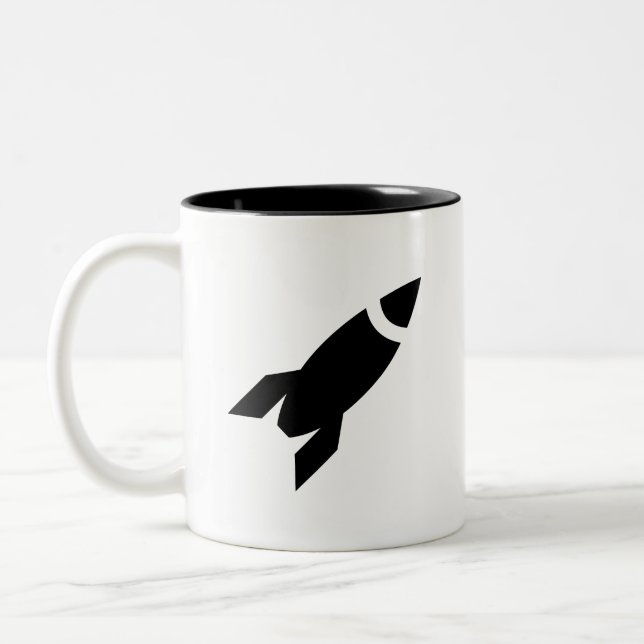 Café Em Dois Tons Caneca do pictograma de Rocket (Esquerda)
