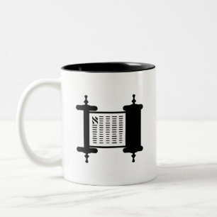 Café Em Dois Tons Caneca do pictograma de "Torah"