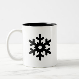 Café Em Dois Tons Caneca do pictograma do "floco de neve"