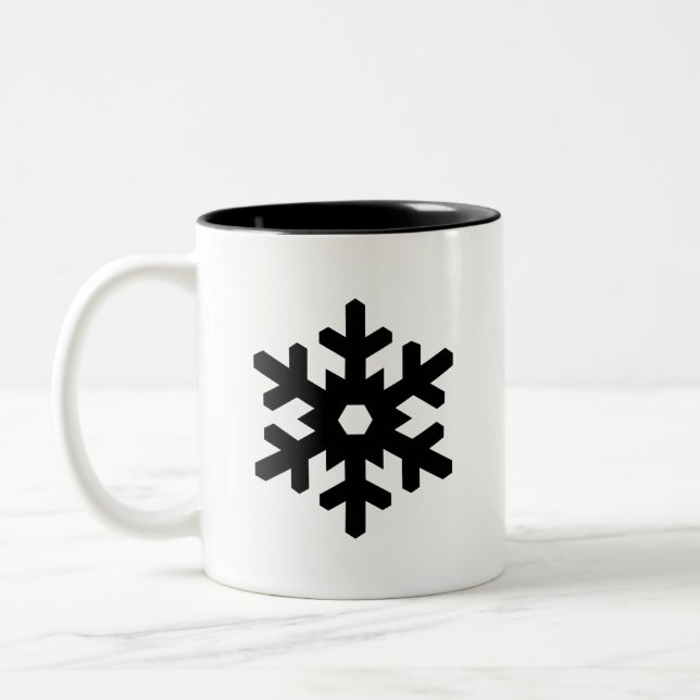 Café Em Dois Tons Caneca do pictograma do "floco de neve" (Esquerda)