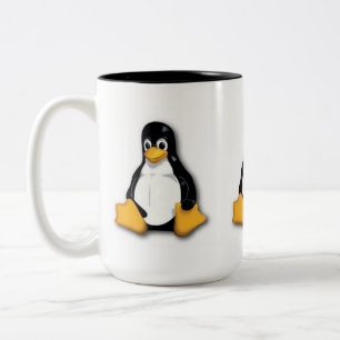 Café Em Dois Tons Caneca do pinguim de Linux Tux