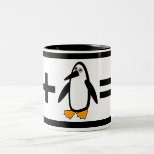Café Em Dois Tons Caneca do pinguim de Ninja