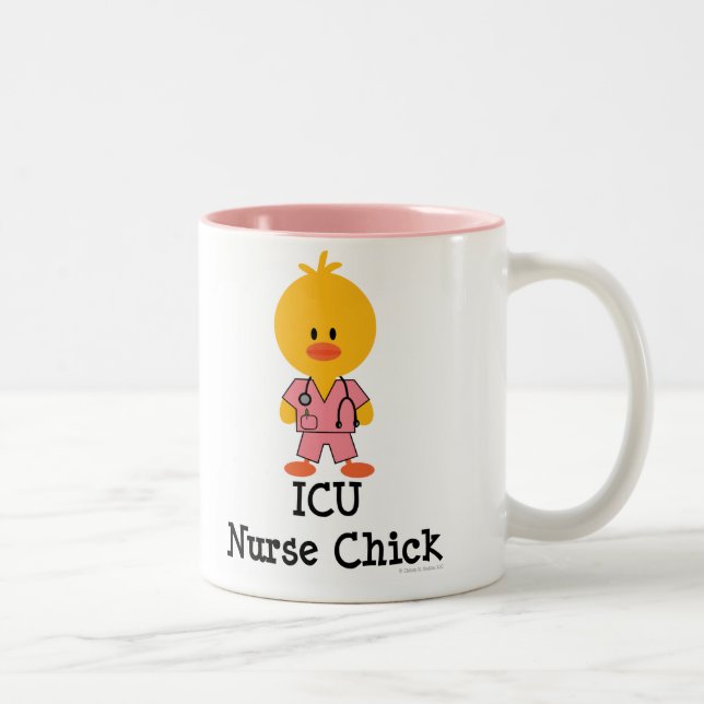 Café Em Dois Tons Caneca do pintinho da enfermeira de ICU (Direita)