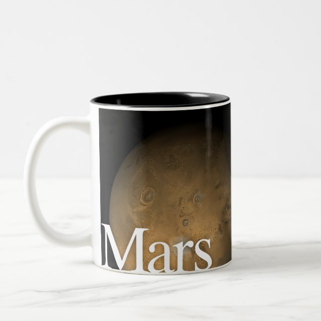 Café Em Dois Tons Caneca do planeta de LITD: Marte (Esquerda)
