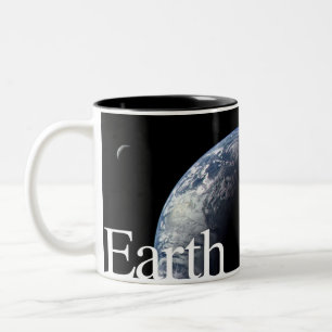 Café Em Dois Tons Caneca do planeta de LITD: Terra