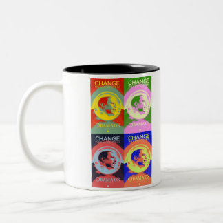 Café Em Dois Tons Caneca do pop art de Barack 08
