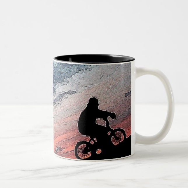 Café Em Dois Tons Caneca do por do sol de Bmx (Direita)