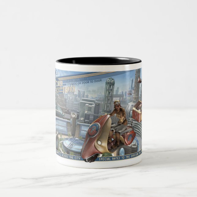 Café Em Dois Tons Caneca do serviço de correio de Retropolis (Centro)