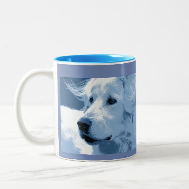 Café Em Dois Tons Caneca do sheepdog de Maremma (Esquerda)