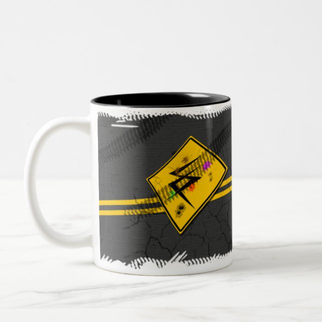 Café Em Dois Tons Caneca do sinal de estrada do SC (Esquerda)