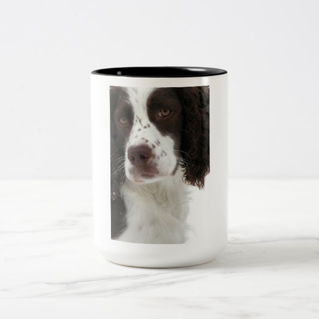Café Em Dois Tons Caneca do Spaniel de Springer (Centro)