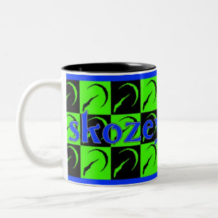Café Em Dois Tons caneca do tabuleiro de damas do fetisch do skozey