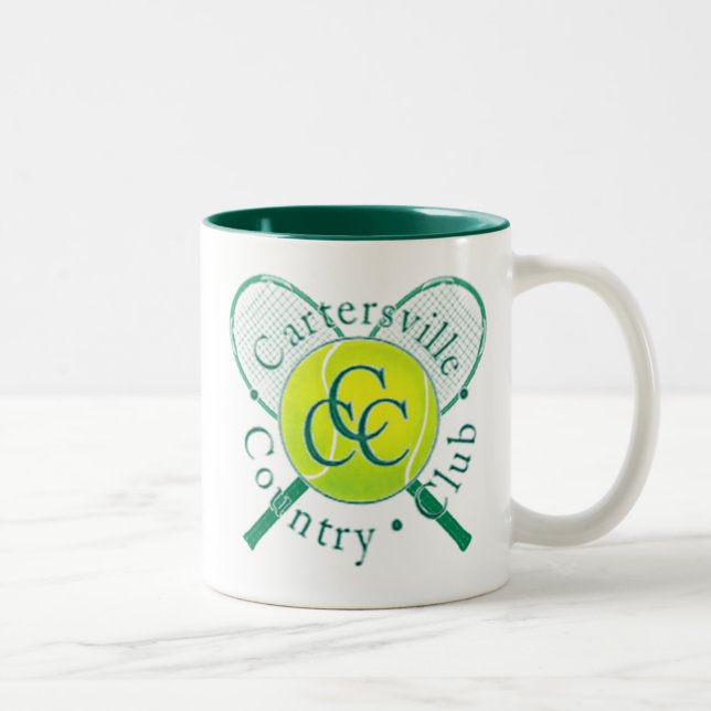 Café Em Dois Tons Caneca do tênis do clube de Cartersville (Direita)